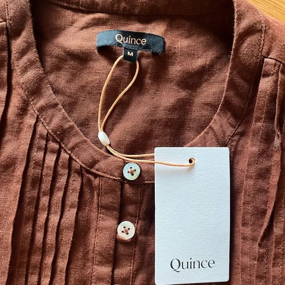 Quince Chocolate Button-Front Sleeveless Swing Dress - Picture 5 of 5